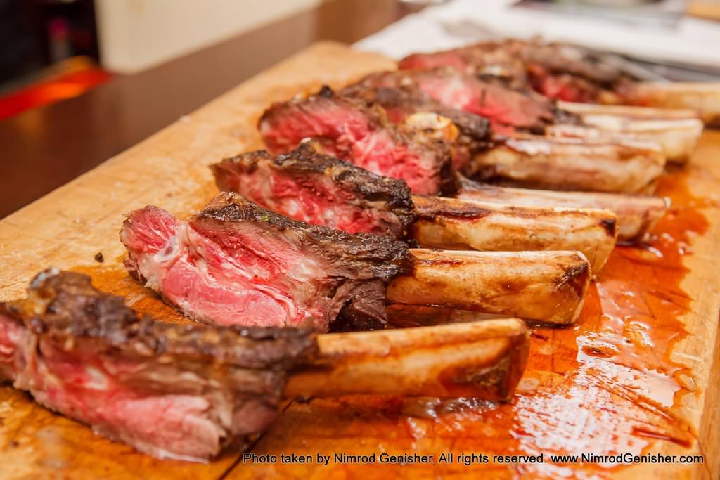 Prime Rib, aged and juicy Entrecote on the bone from a senior cow.