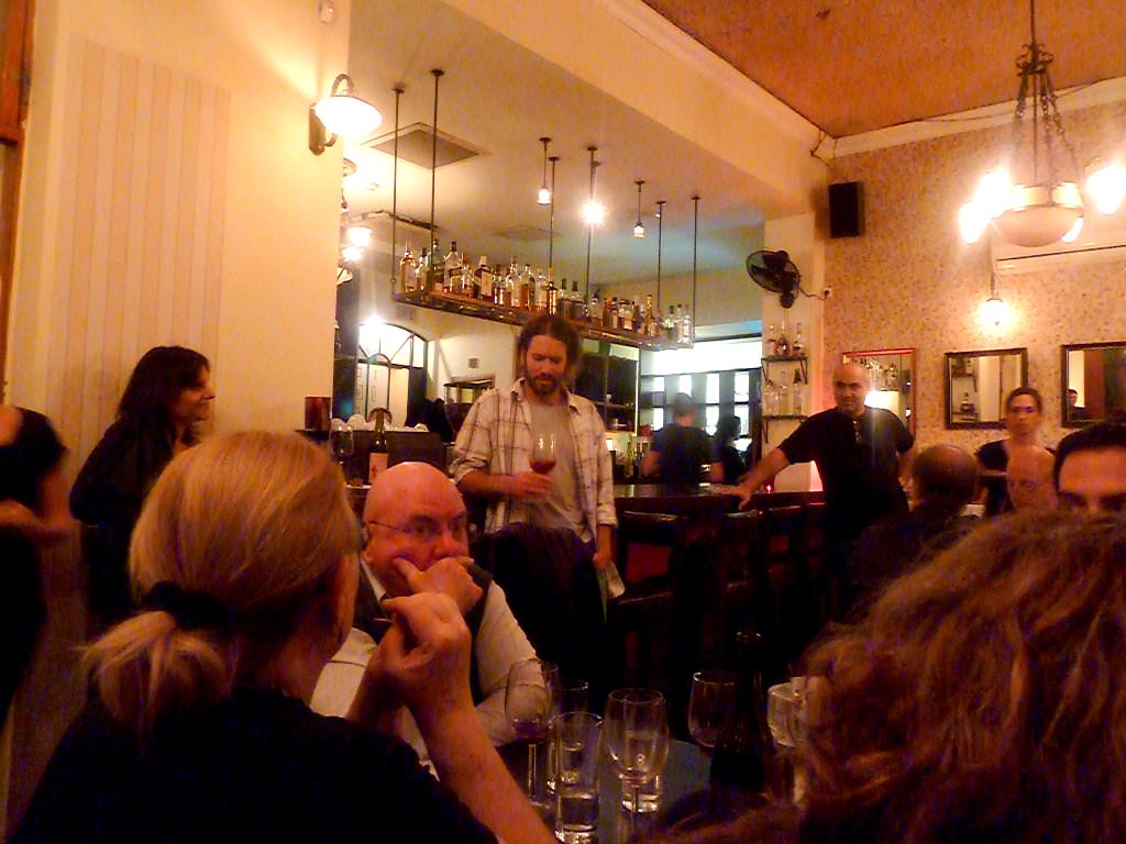 The winery representative talking about the wine