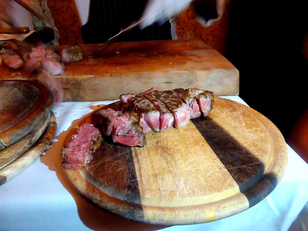 Prime Rib, aged and juicy Entrecote on the bone from a senior cow.
