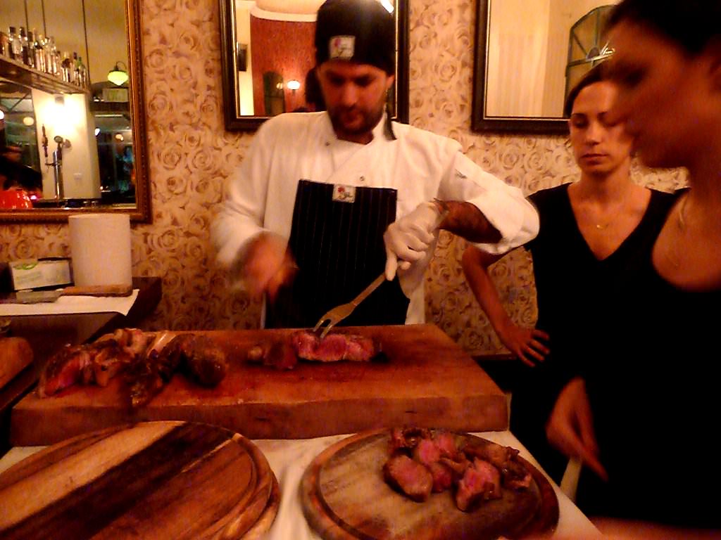 Prime Rib, aged and juicy Entrecote on the bone from a senior cow.