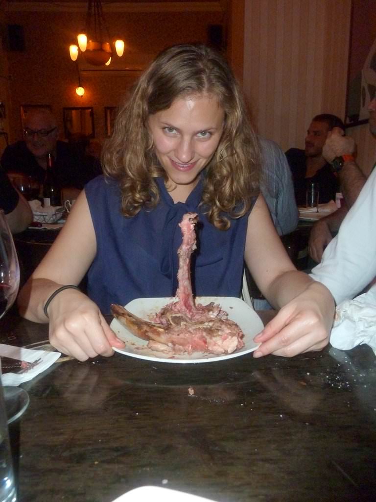 Porterhouse, Golan Heights veal, sirloin and filet on the bone, NG's flag dish.