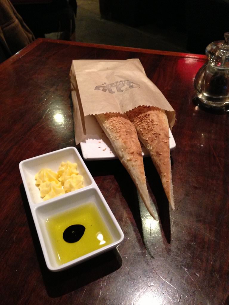 The bread is not included and costs 12 NIS extra but in an after-thought - it was the best dish of this lunch, so why not. Excellent bread.
