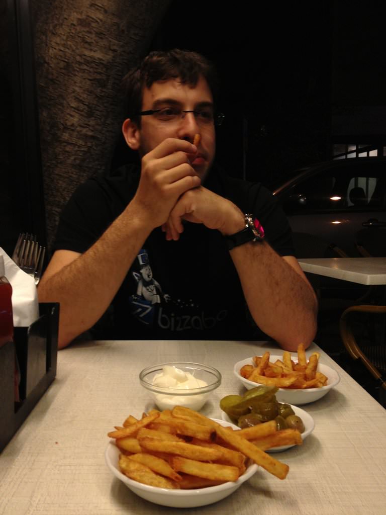 Hakatzav. The French fries were the best quality of the place. And we didn't even order them...