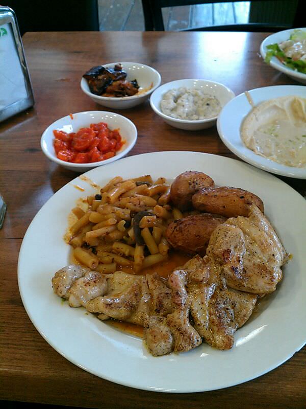 The side dishes are a terrible combination between overcooked and under seasoned vegetables.