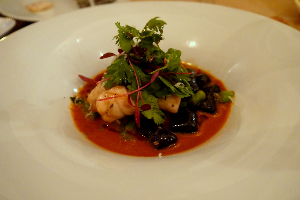 Black Gnocchi: Squid, Crab Bisque, Coriander, Green Beans, Parmesan (49 ILS)